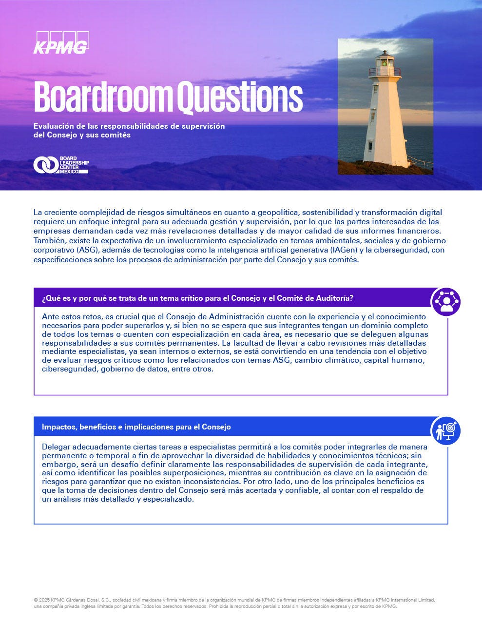 Evaluación de las responsabilidades de supervisión del Consejo y sus comités