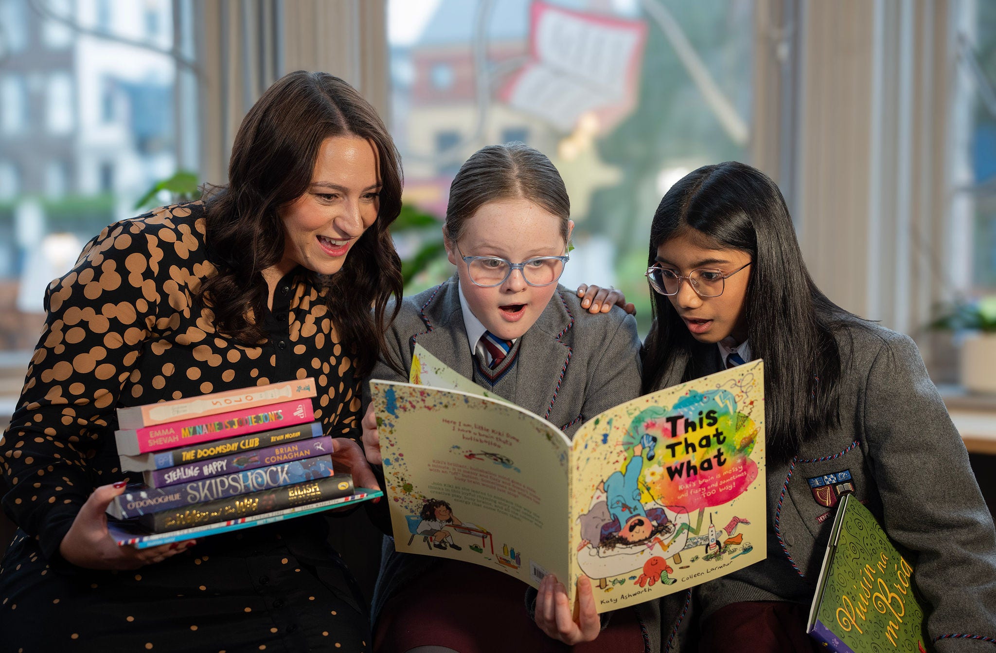 Pictured are Claire Browne, Partner in KPMG Belfast, Chloe Clugston (Year 9) and Jenny Finney (Year 9), Pupils from Victoria College, Belfast