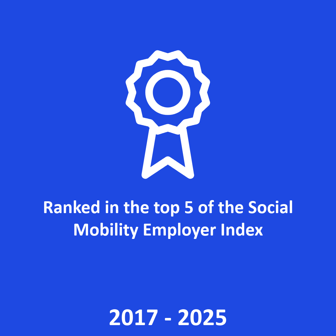 Ranked in the top 5 of the Social Mobility Employer Index