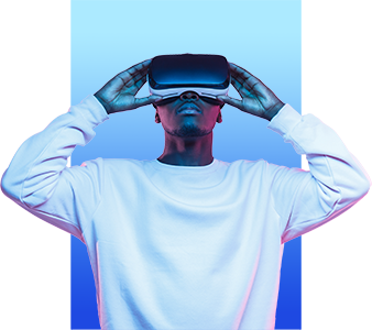 person using vr