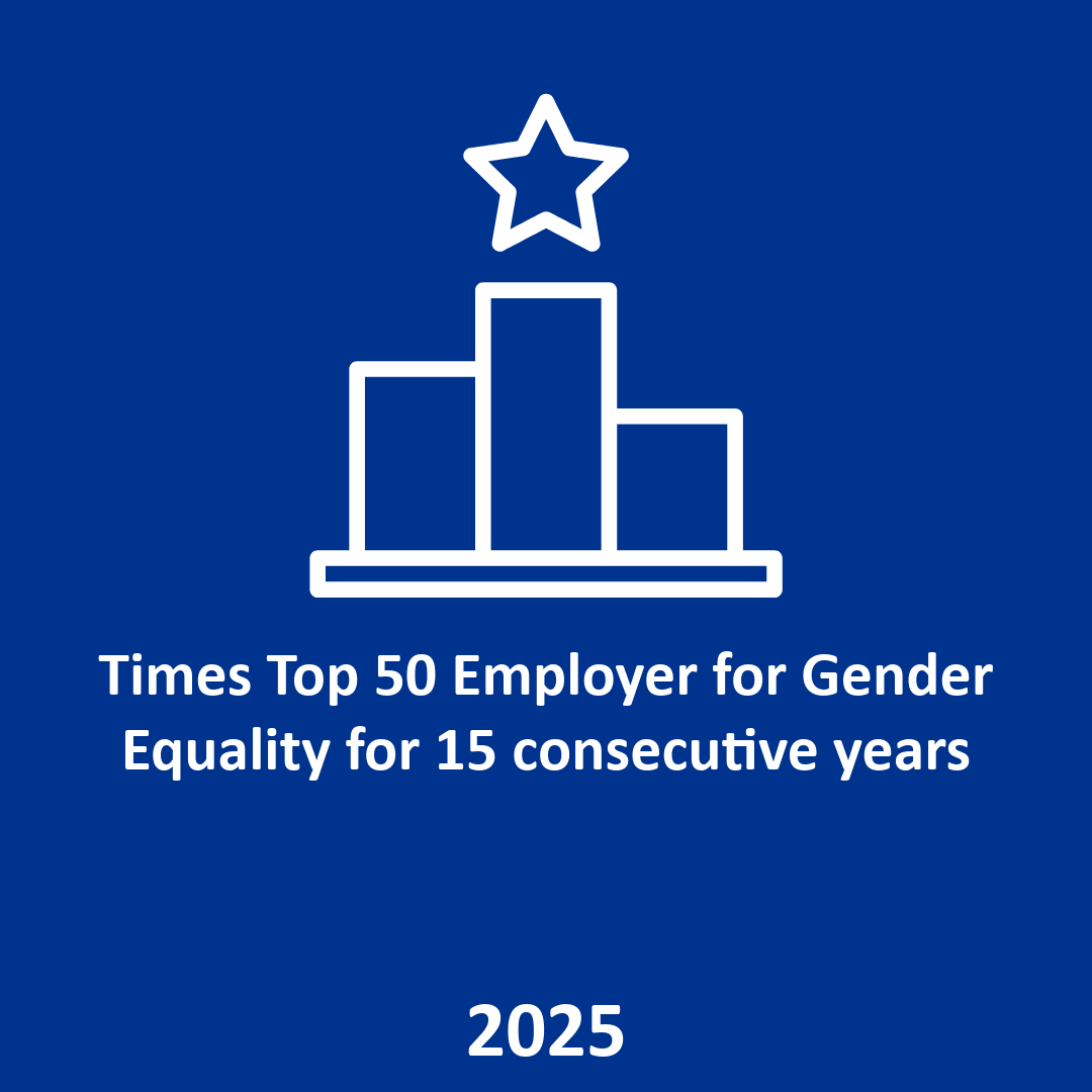 Times Top 50 Employer for Gender Equality for 15 consecutive years