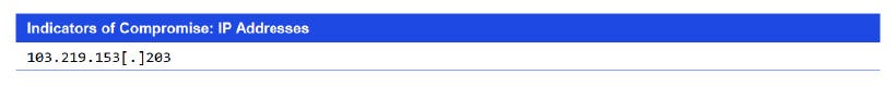 Japanese alt text: Indicators of Compromise: IP Addresses
