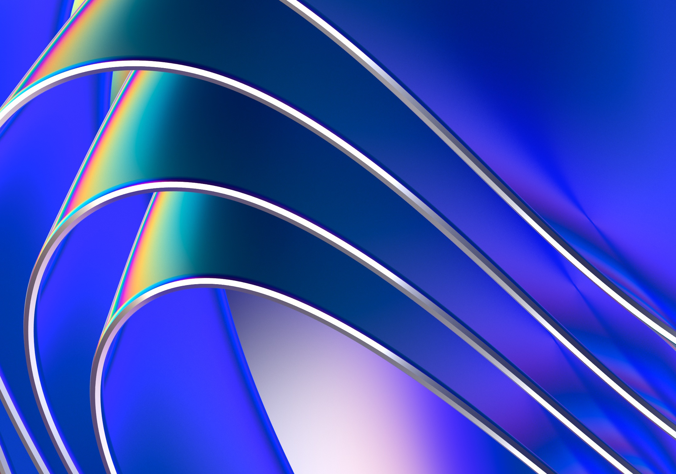 Fluid design twisted shapes holographic 3D abstract background iridescent wallpaper