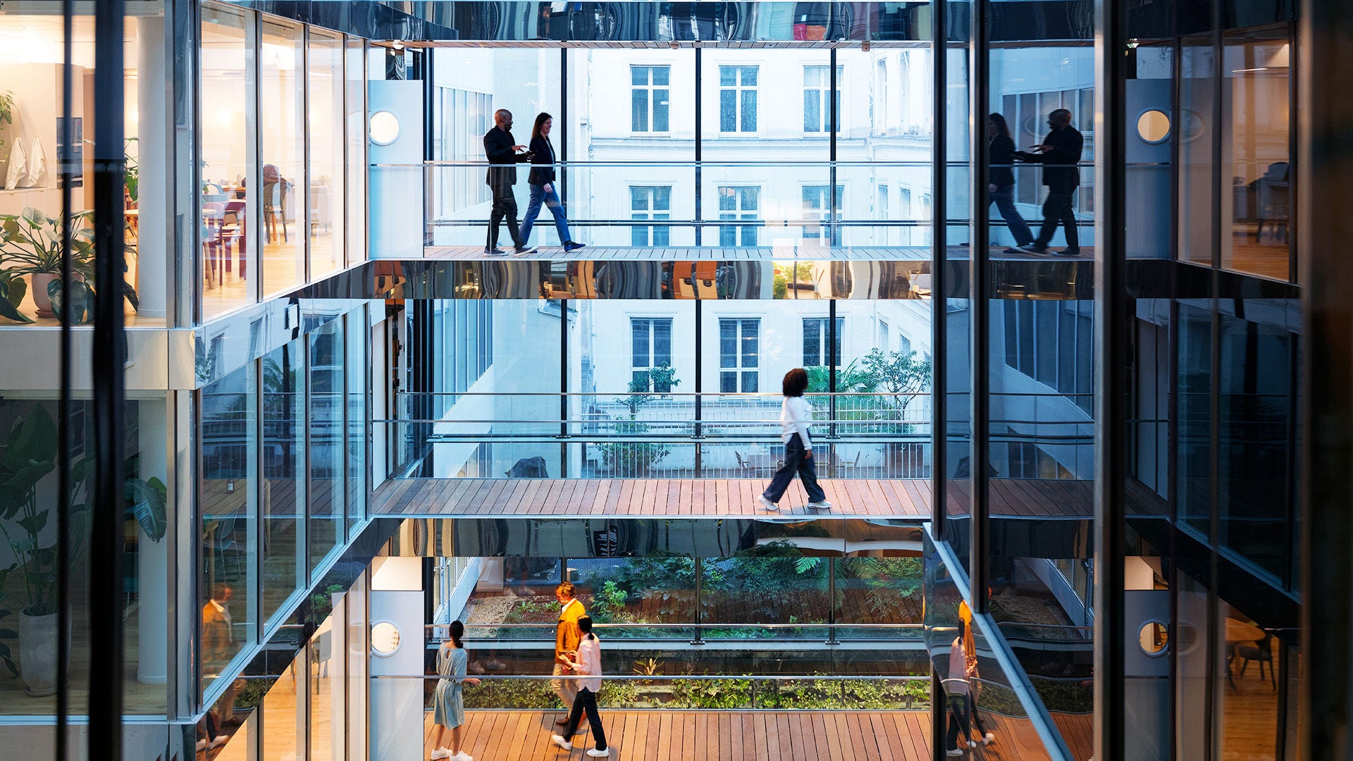 Corridor, Glass, Office