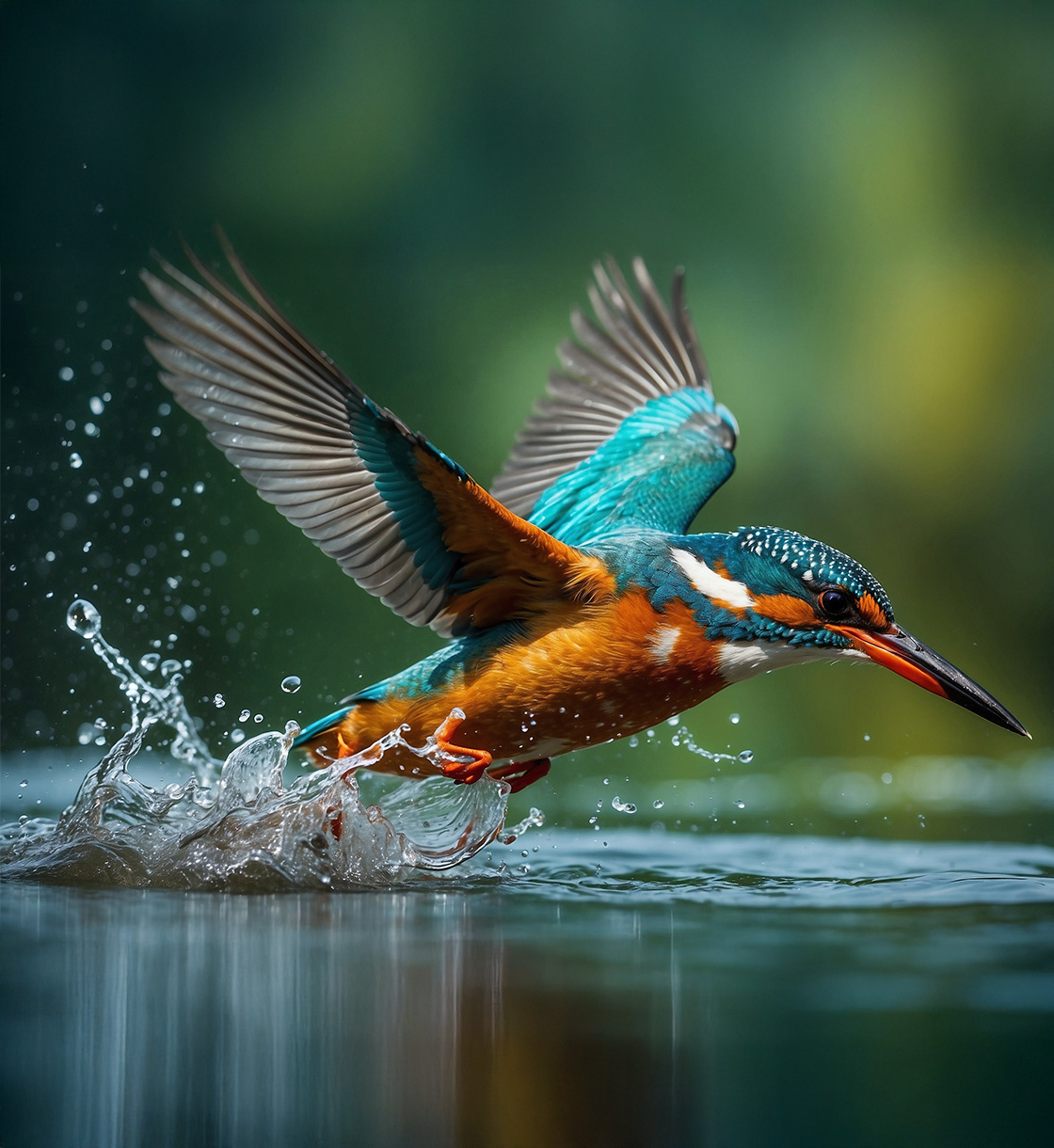Color bird fishing