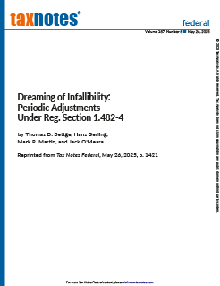 Dreaming of infallibility periodic adjustments under reg section 1482 4
