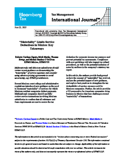 “Materiality” Limits Service Deductions in Mexico: Key Takeaways 