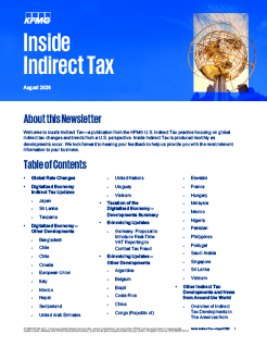 Inside Indirect Tax – August, 2026
